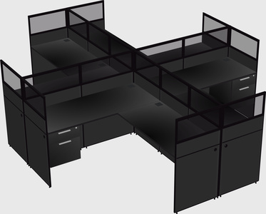 Shared l-shaped cubicles