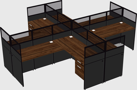 Shared l-shaped cubicles
