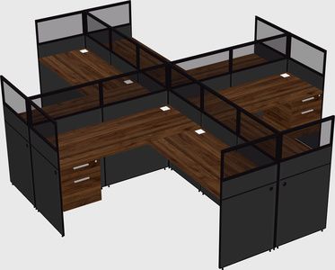 Shared l-shaped cubicles