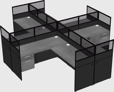 Shared l-shaped cubicles