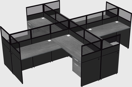 Shared l-shaped cubicles