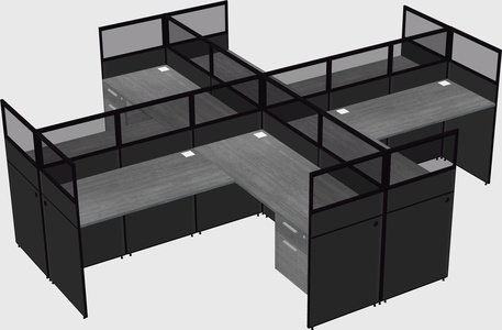 Shared l-shaped cubicles