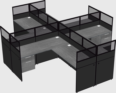 Shared l-shaped cubicles