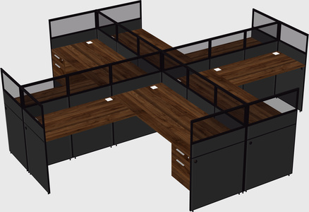 Shared l-shaped cubicles