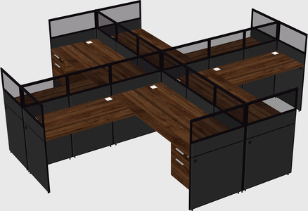 Shared l-shaped cubicles