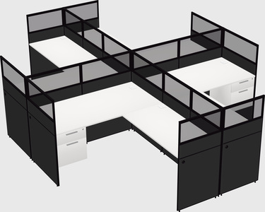 Shared l-shaped cubicles