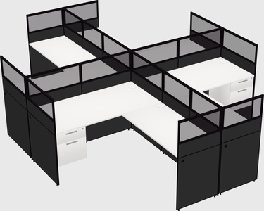 Shared l-shaped cubicles