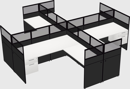 Shared l-shaped cubicles