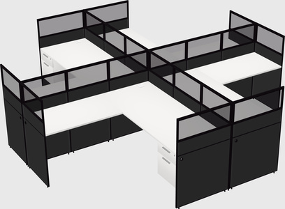 Shared l-shaped cubicles