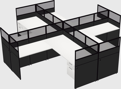Shared l-shaped cubicles