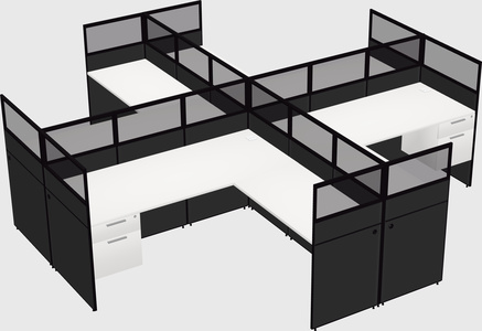 Shared l-shaped cubicles