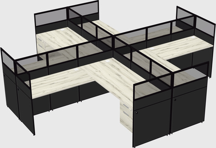 Shared l-shaped cubicles