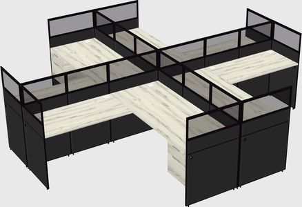 Shared l-shaped cubicles
