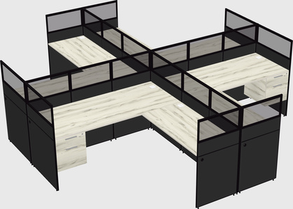 Shared l-shaped cubicles