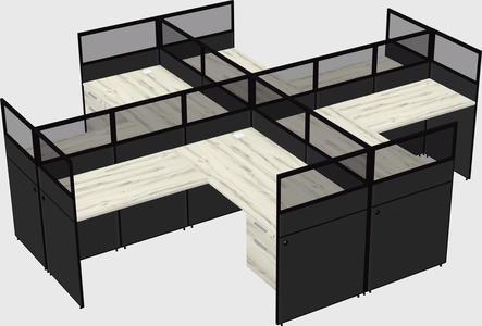 Shared l-shaped cubicles