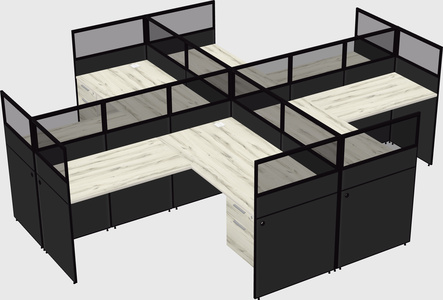 Shared l-shaped cubicles