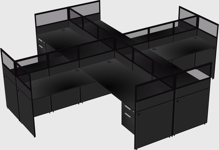 Shared l-shaped cubicles
