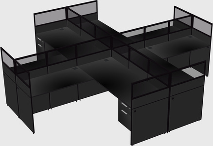 Shared l-shaped cubicles