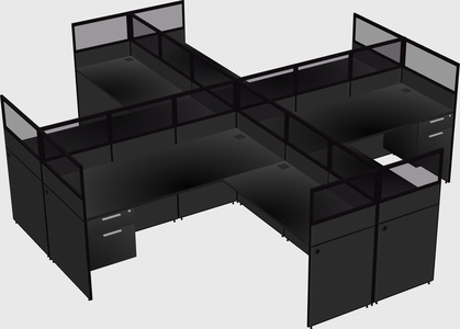 Shared l-shaped cubicles