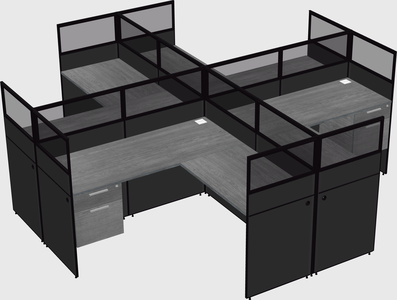Shared l-shaped cubicles