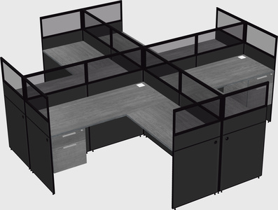 Shared l-shaped cubicles