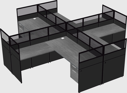 Shared l-shaped cubicles