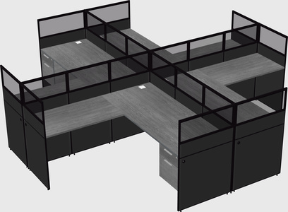Shared l-shaped cubicles