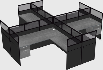 Shared l-shaped cubicles