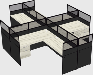 Shared l-shaped cubicles