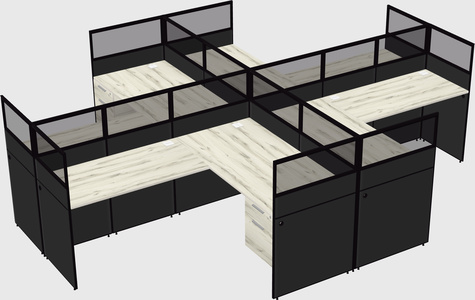 Shared l-shaped cubicles