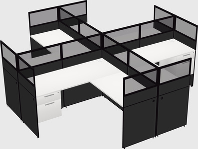 Shared l-shaped cubicles