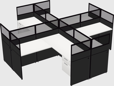 Shared l-shaped cubicles