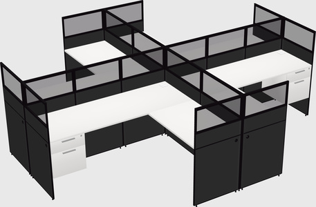 Shared l-shaped cubicles