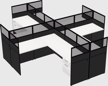 Shared l-shaped cubicles