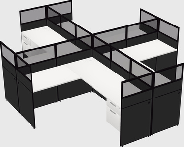 Shared l-shaped cubicles