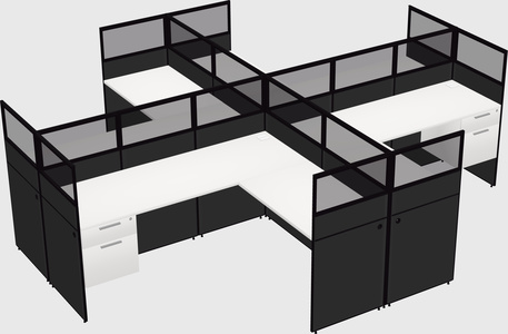 Shared l-shaped cubicles