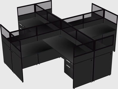 Shared l-shaped cubicles