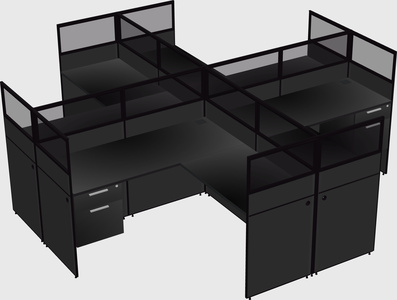 Shared l-shaped cubicles