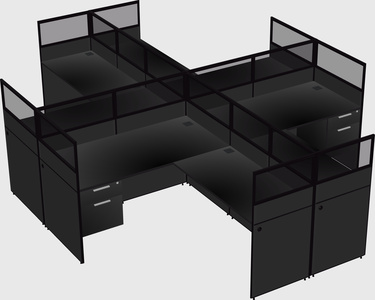 Shared l-shaped cubicles
