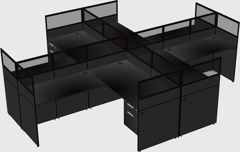 Shared l-shaped cubicles