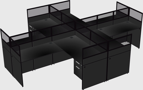 Shared l-shaped cubicles