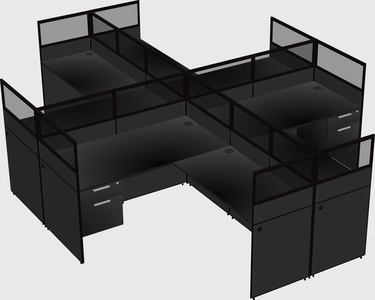 Shared l-shaped cubicles