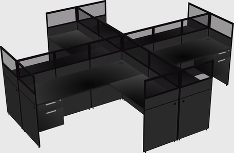 Shared l-shaped cubicles