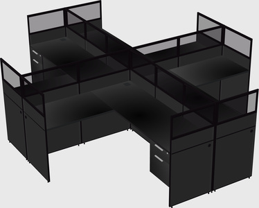 Shared l-shaped cubicles
