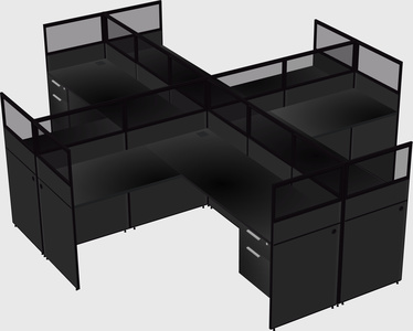Shared l-shaped cubicles