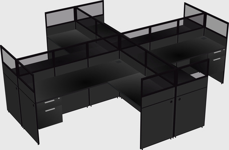 Shared l-shaped cubicles