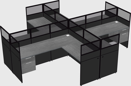 Shared l-shaped cubicles