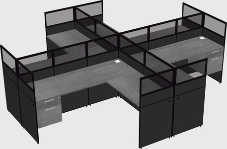 Shared l-shaped cubicles