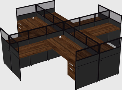 Shared l-shaped cubicles