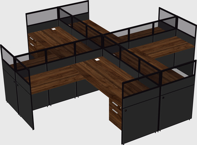 Shared l-shaped cubicles